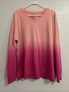 tek gear Ombre Pink V-Neck Pullover Sweater